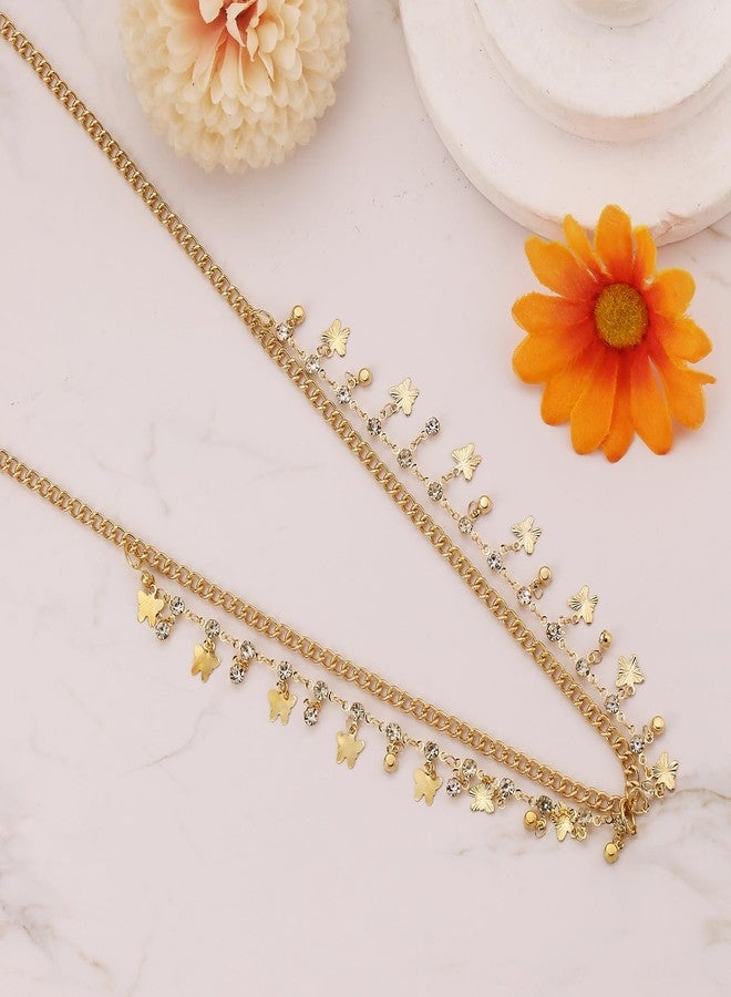 Xeyau Waist Chains Belly Chains for Women Waist Beads Dainty Layered Gold Body Chain Jewelry for Women Summer Beach Bikini Stomach Jewelry Accessories (Crystal Butterfly) - Image 5